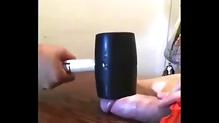 Interracial BBW Light CBT & ball busting with 2lb hammer